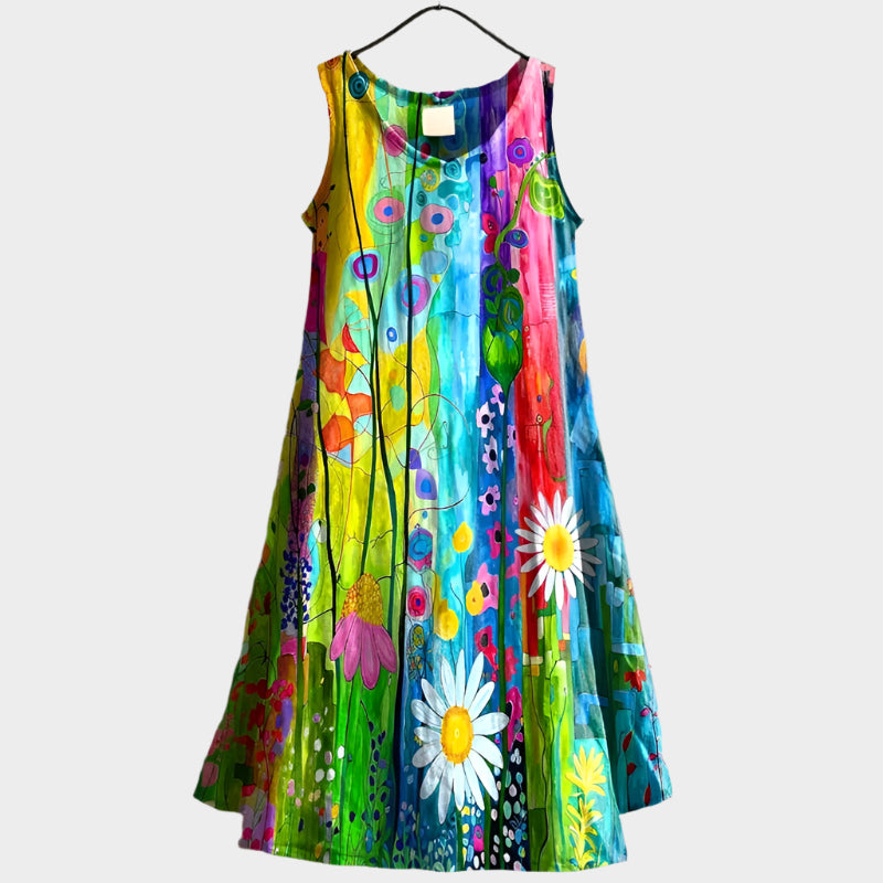 Luna | Elegantní Vintage Květinové Šaty S Lehkým Střihem