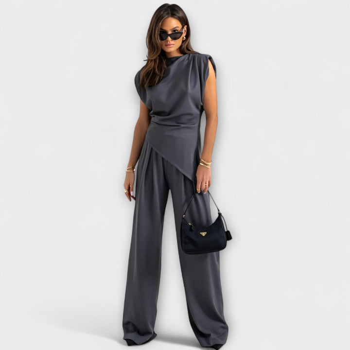 Nora | Asymmetrical Set with Dramatic Shoulders