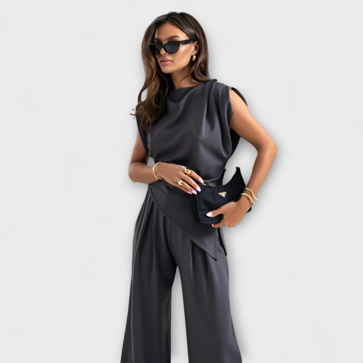 Nora | Asymmetrical Set with Dramatic Shoulders