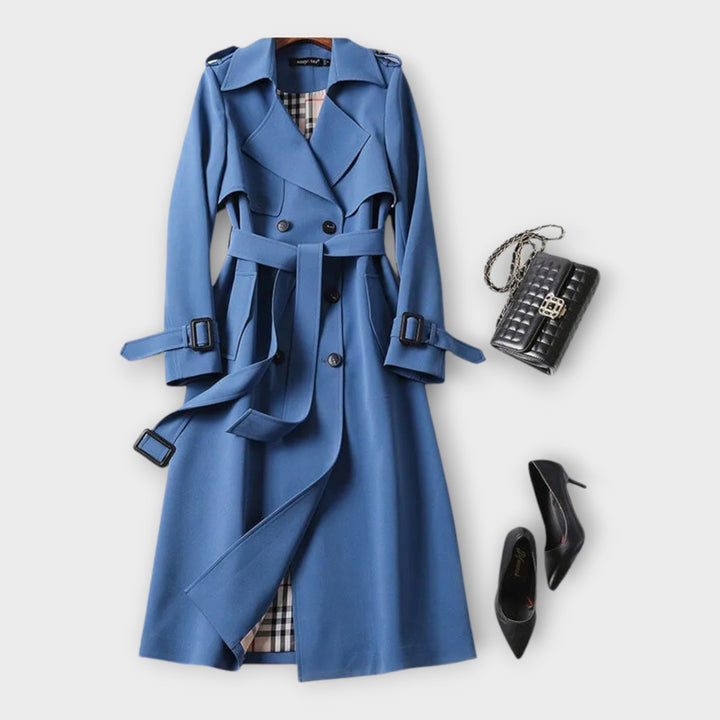 Κλασικό Μακρύ Trench Coat με Ζώνη 