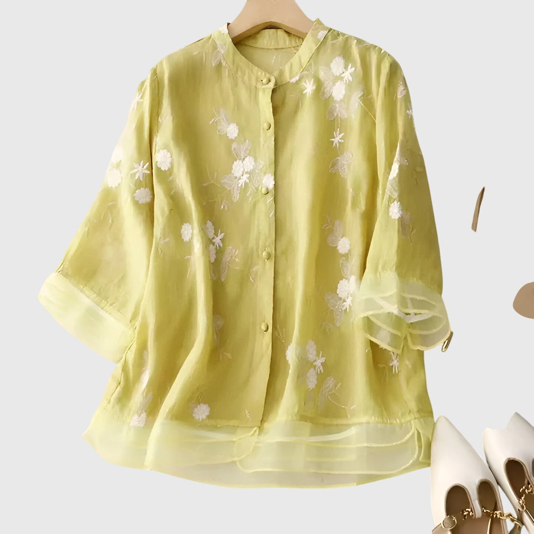 Nellie™ | Elegantní top s vysívanými květinami