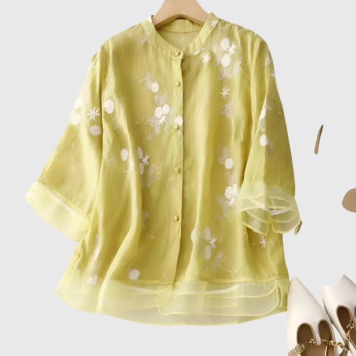 Nellie™ | Elegantní top s vysívanými květinami
