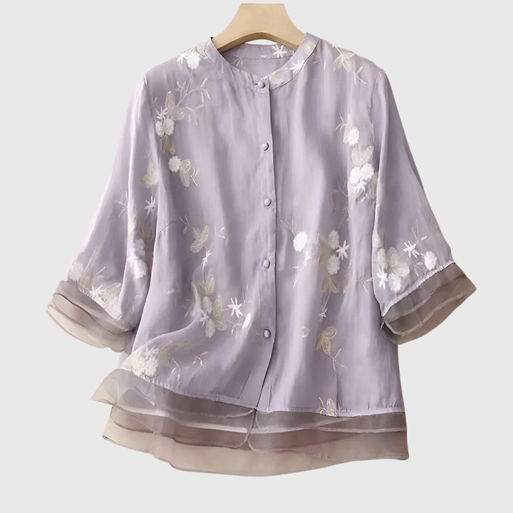 Nellie™ | Elegantní top s vysívanými květinami