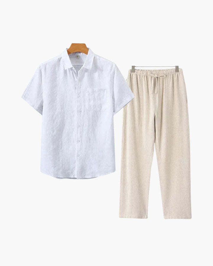 Kombinéza Old Money Linen (krátký rukáv)