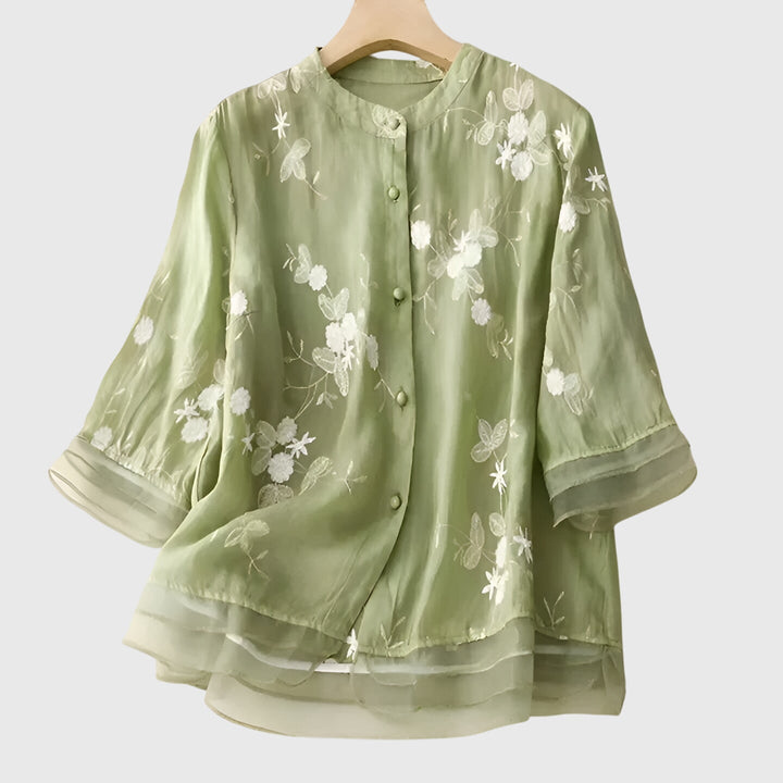 Nellie™ | Elegantní top s vysívanými květinami