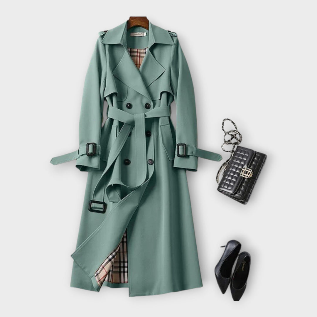 Κλασικό Μακρύ Trench Coat με Ζώνη 