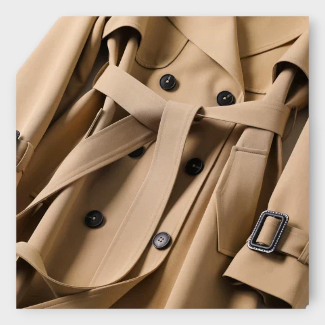 Κλασικό Μακρύ Trench Coat με Ζώνη 