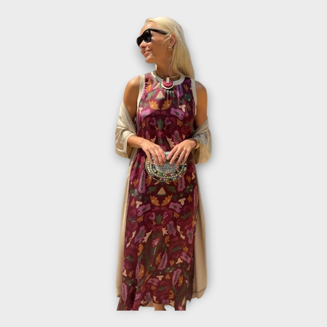Lyra | Elegantní Maxi Šaty S Moderním Vzorem Pro Příležitost
