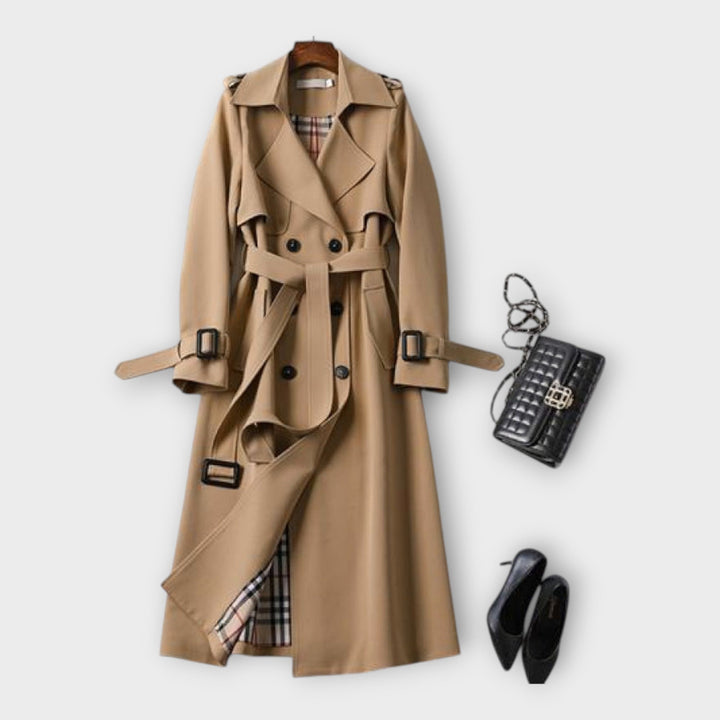 Κλασικό Μακρύ Trench Coat με Ζώνη 