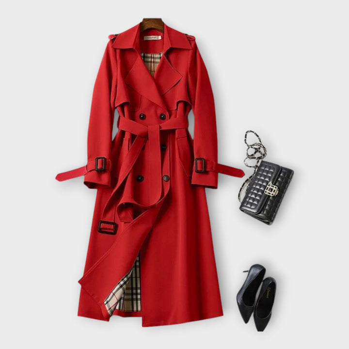 Κλασικό Μακρύ Trench Coat με Ζώνη 
