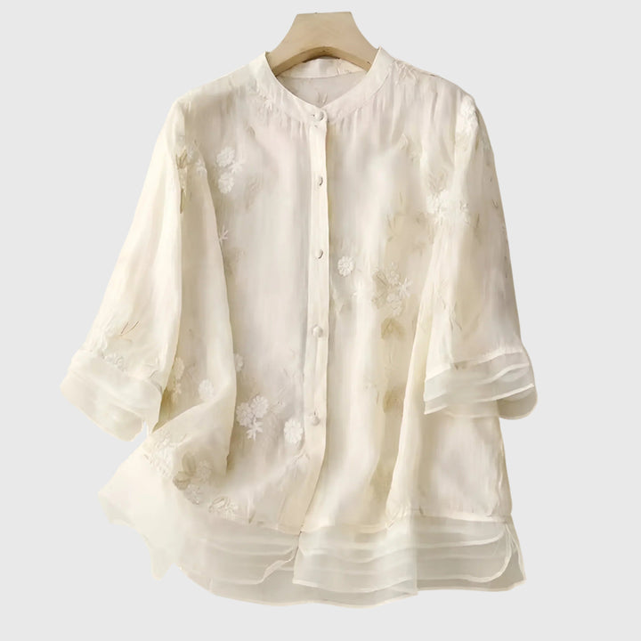 Nellie™ | Elegantní top s vysívanými květinami