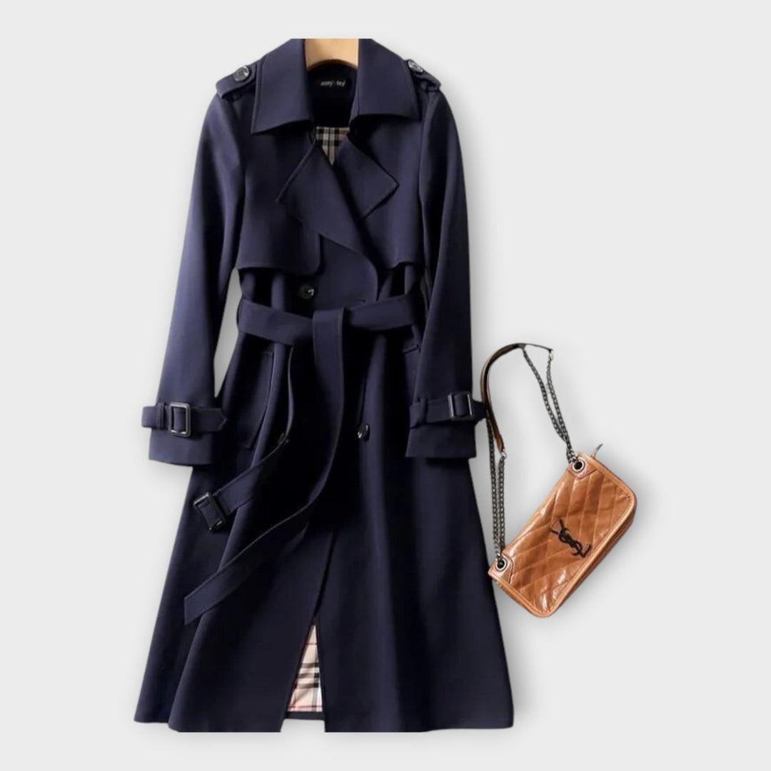 Κλασικό Μακρύ Trench Coat με Ζώνη 