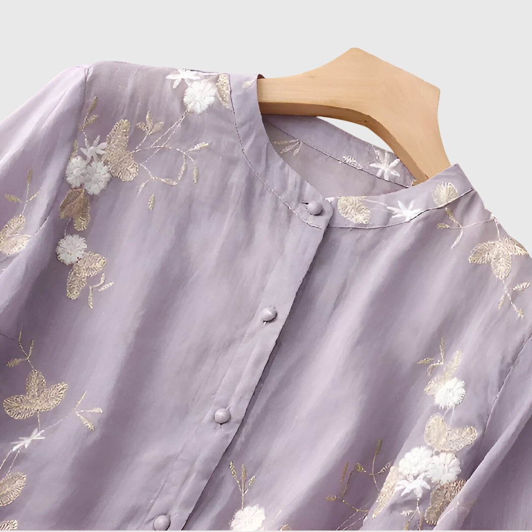 Nellie™ | Elegantní top s vysívanými květinami