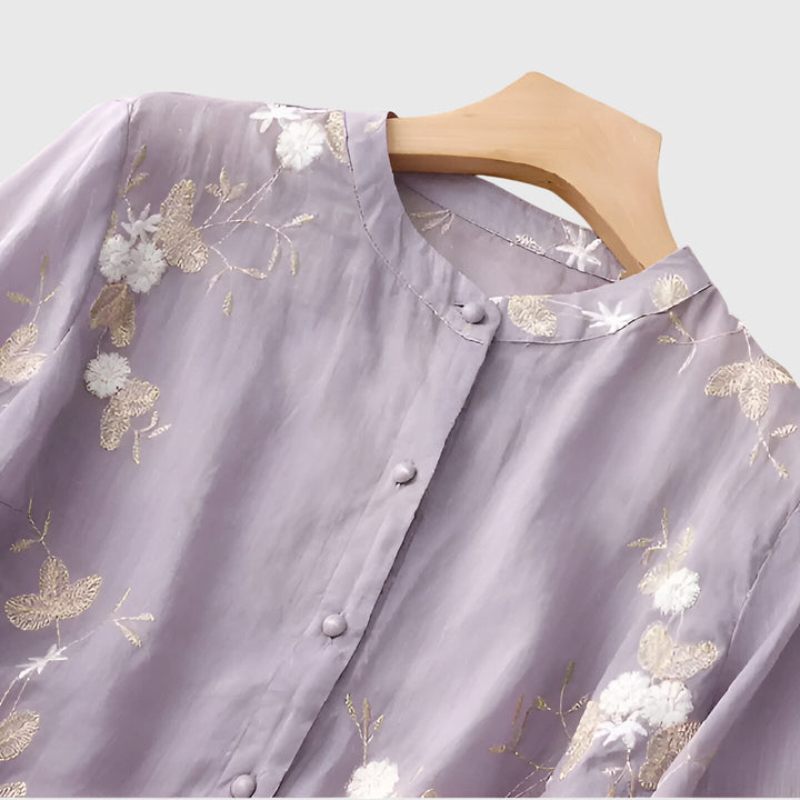 Nellie™ | Elegantní top s vysívanými květinami