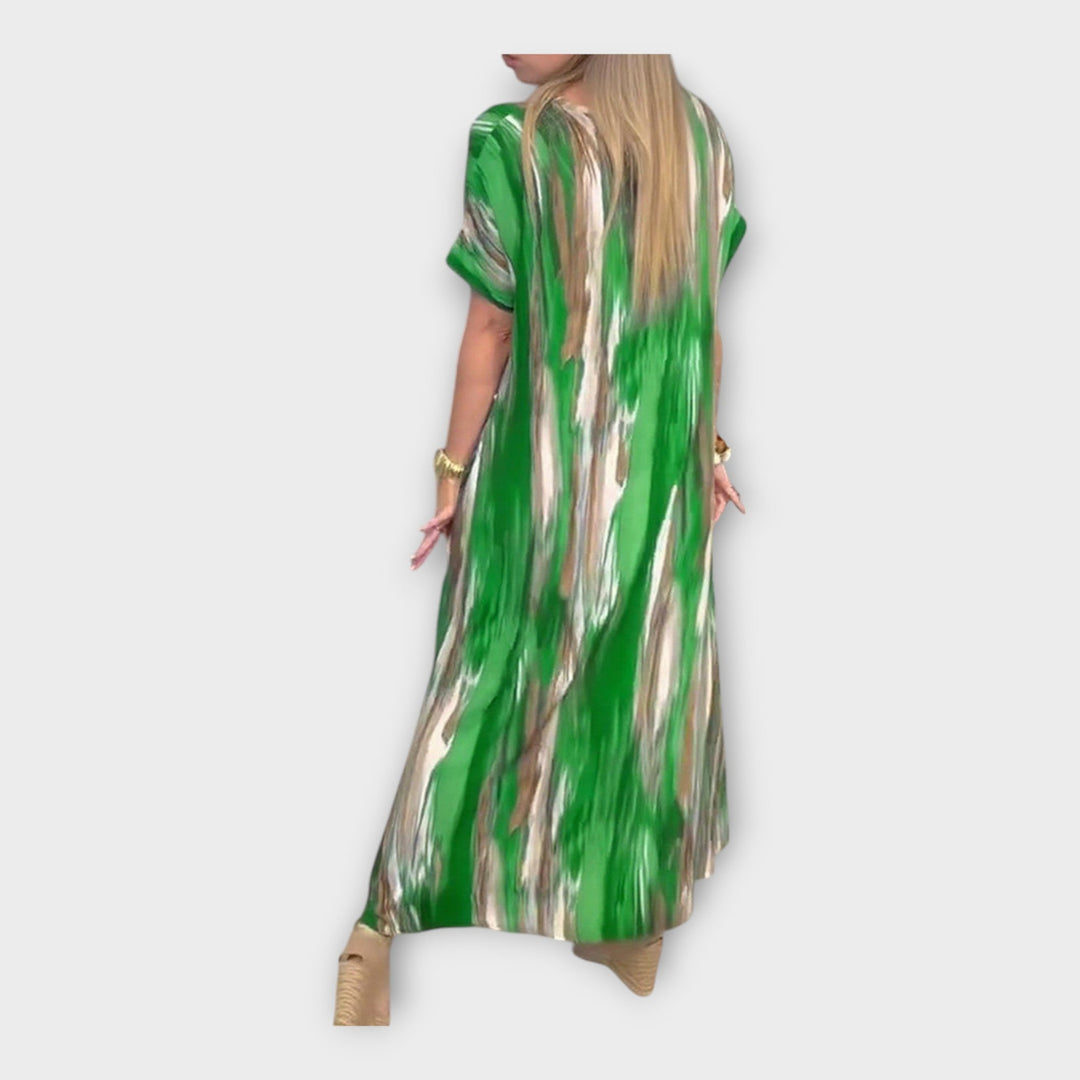 Lyara | Dlouhý Kaftan S V Výstřihem A Volnými Rukávy
